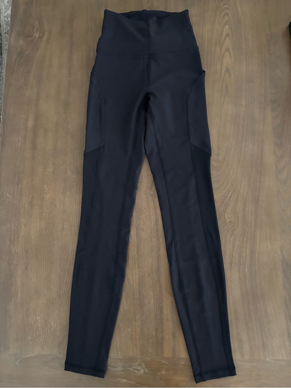 lululemon athletica Black High-Waist Mesh Detailed Leggings